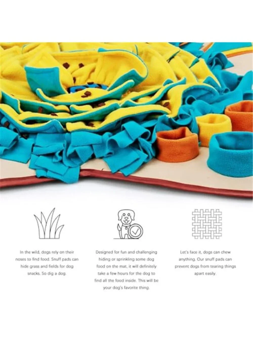 New Pet Snuffle Mat for Dogs, Interactive Feed Game for Boredom, Encourages